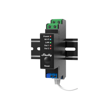 Shelly Pro 2PM Schaltaktor, LAN und WLAN, DIN-Schiene