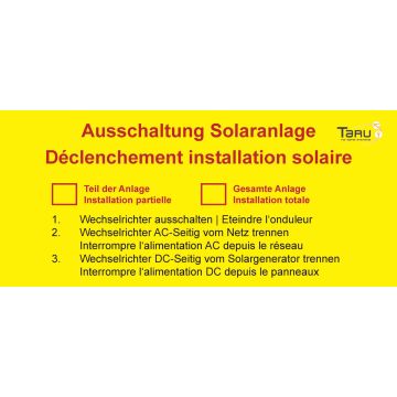 Klebe-Etiketten "Ausschaltung Solaranlage" 20 Stk