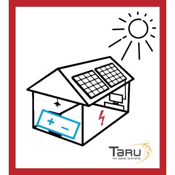 Klebe-Etiketten "Gebäude mit Batteriespeicher in Kombination" 20 Stk