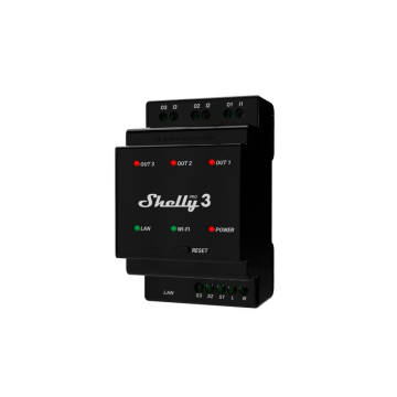 Shelly Pro 3 Schaltaktor LAN und WiFi-DIN-Rail Switch
